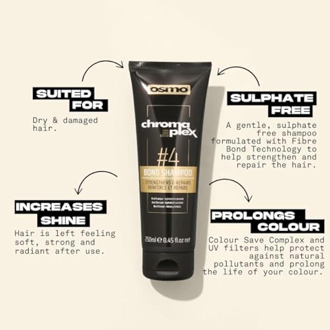 Osmo CHROMAPLEX FIBRE BOND SYSTEM BOND SHAMPOO 4 STRENGTHENS & REPAIRS TREATMENTS 250 ML - Image 2