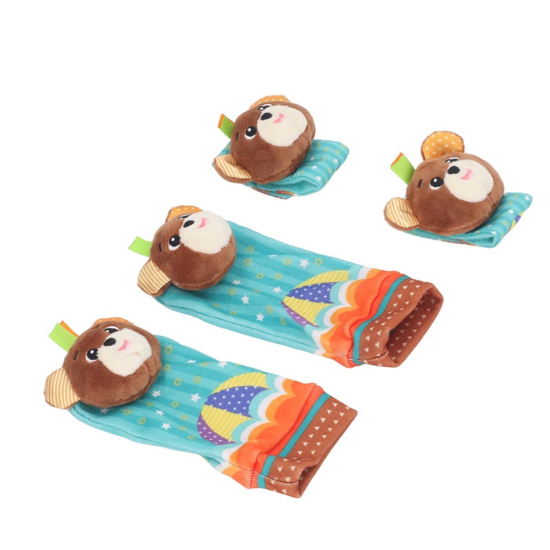 Baby Wrist Rattles: 0-6 Month Old Soft Rattle Socks Set - Adorable Striped Animal Design, Sensory Stimulation & Motor Skills Development for Early Baby Play, Tummy Time, Cribs, Strollers - Image 2