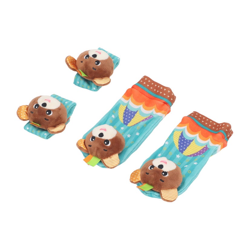 Baby Wrist Rattles: 0-6 Month Old Soft Rattle Socks Set - Adorable Striped Animal Design, Sensory Stimulation & Motor Skills Development for Early Baby Play, Tummy Time, Cribs, Strollers - Image 3