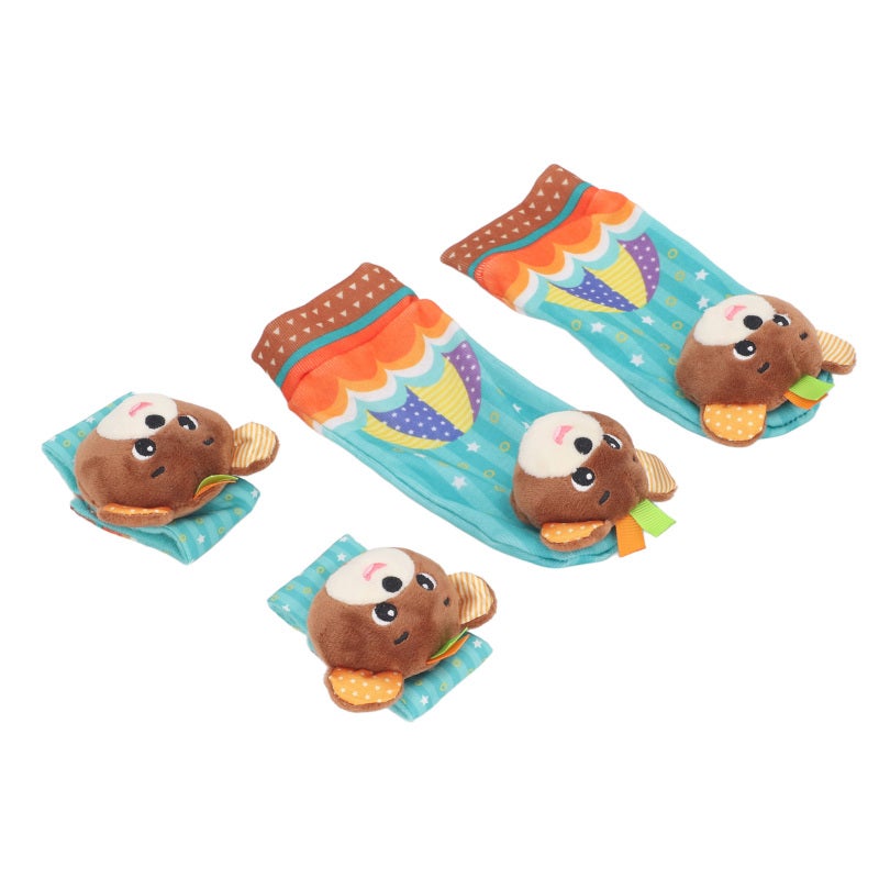 Baby Wrist Rattles: 0-6 Month Old Soft Rattle Socks Set - Adorable Striped Animal Design, Sensory Stimulation & Motor Skills Development for Early Baby Play, Tummy Time, Cribs, Strollers - Image 4