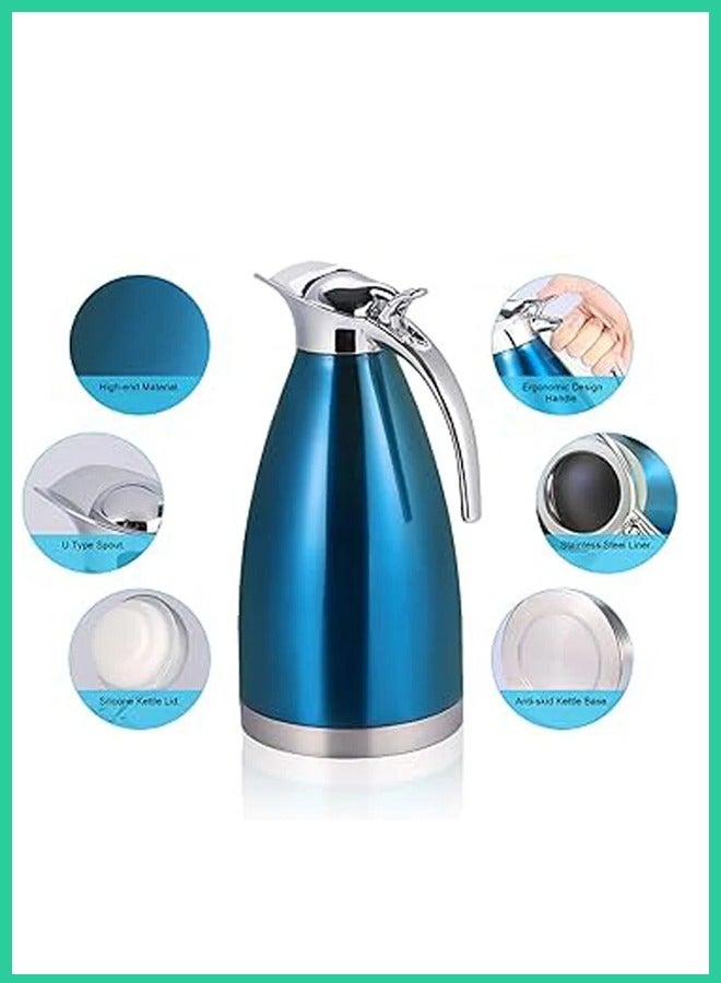 Premium Stainless Steel Thermal Flask - Vacuum Insulated Coffee Carafe, Hot & Cold Water Bottle, 1L - Image 2