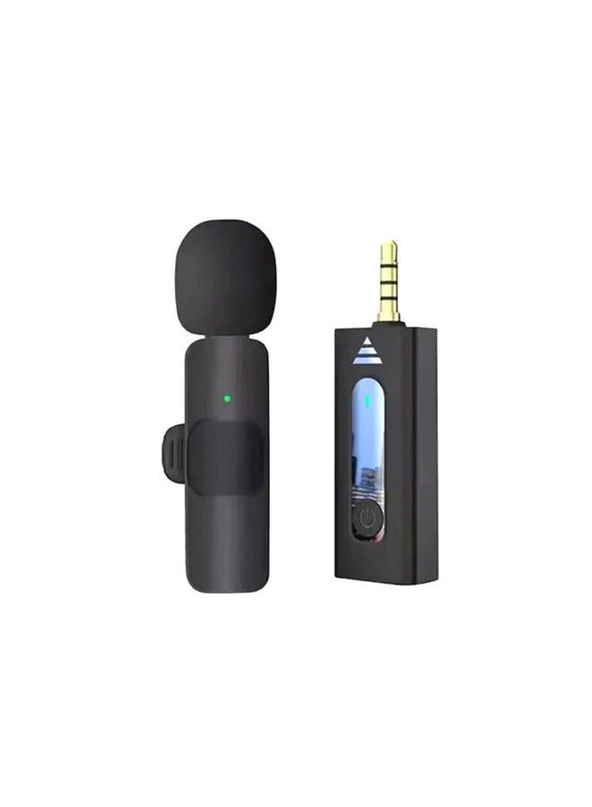 K35 High-Quality Wireless Noise-Cancelling Microphone – Sleek Black Design - Image 1