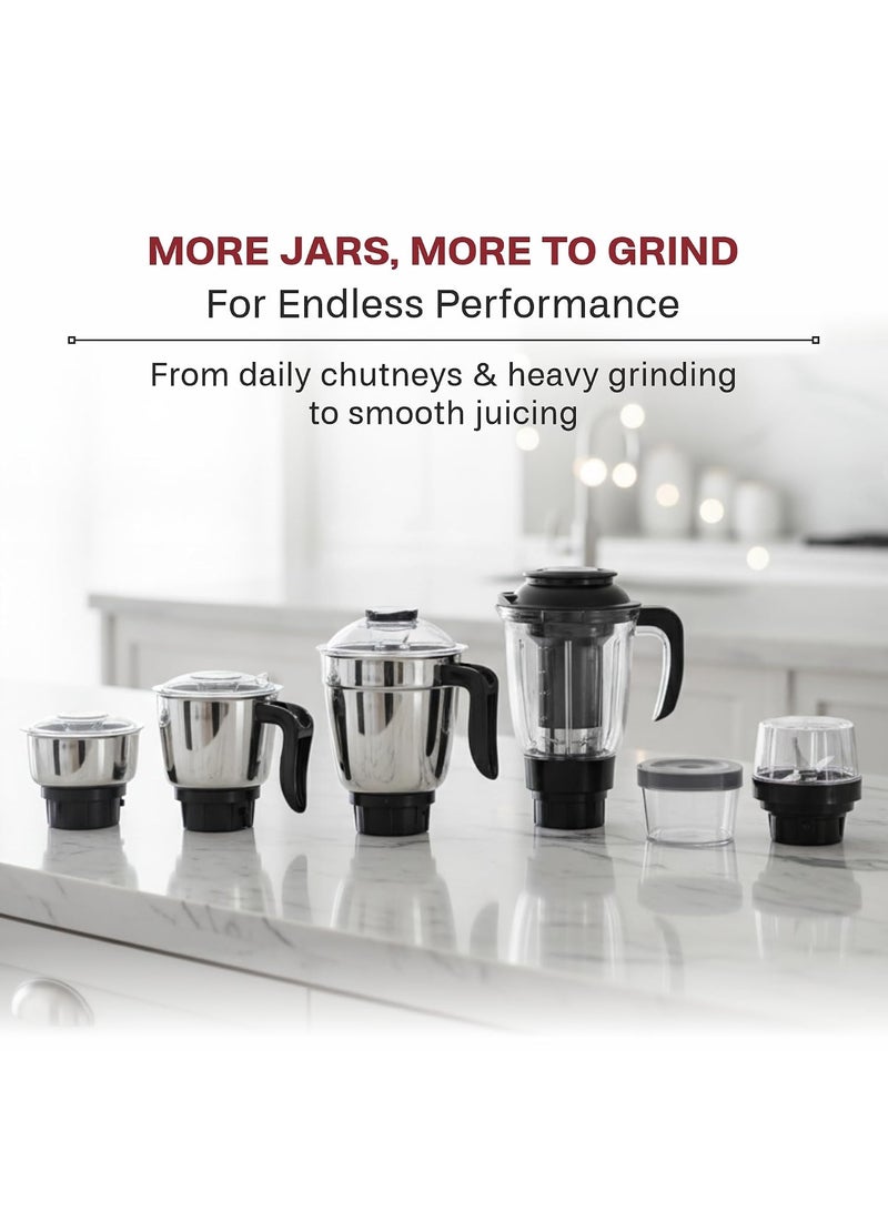 باترفلاي Butterfly Smart Plus 750W Mixer Grinder with 5 Jars 3 Stainless Steel ,1 PC Juicer Jar & 1 Grind & Store Jar | 2 Years Manufacturer Warranty | Ink Blue - Image 3