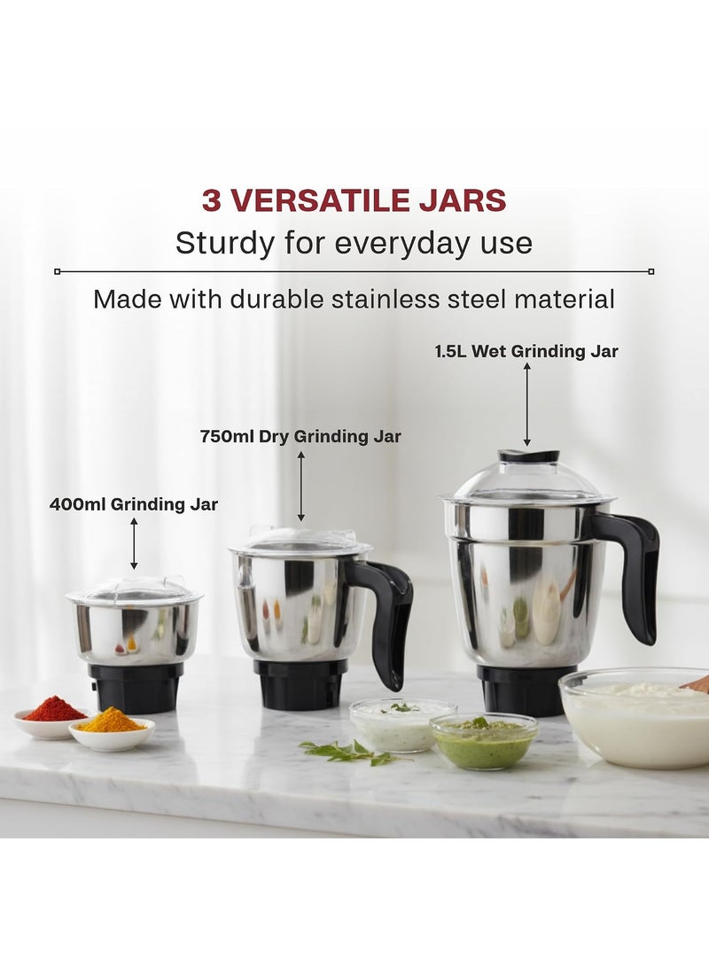 باترفلاي Butterfly Smart Plus 750W Mixer Grinder with 5 Jars 3 Stainless Steel ,1 PC Juicer Jar & 1 Grind & Store Jar | 2 Years Manufacturer Warranty | Ink Blue - Image 4