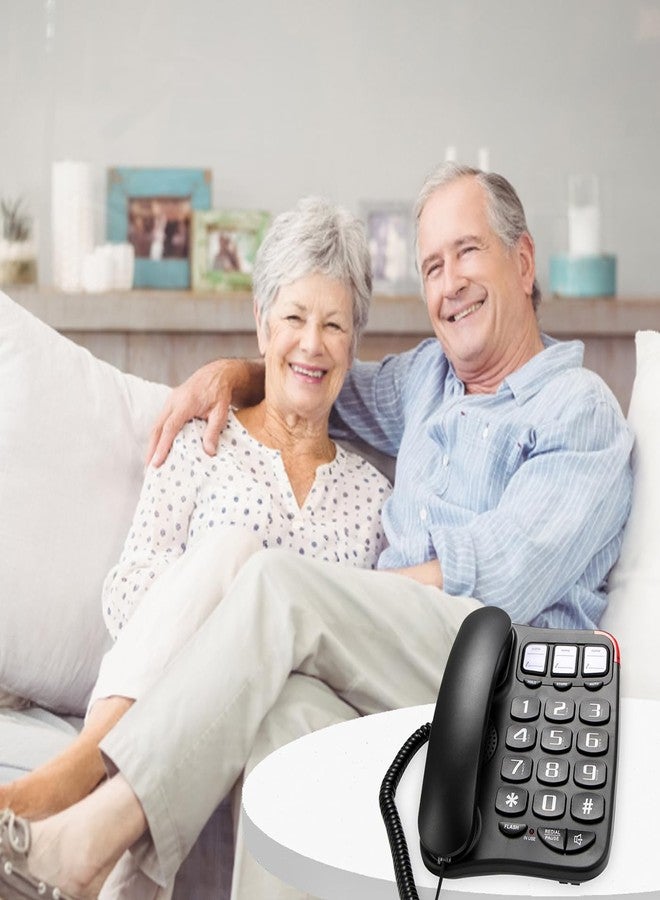SIWMER Large Button Corded Phone for Seniors - Photo Speed Dial, Volume Control, Speakerphone, Extra-Long Cord, Flash Alert, Easy-to-Use Desk Telephone，Suitable for Multiple scenarios - Image 4