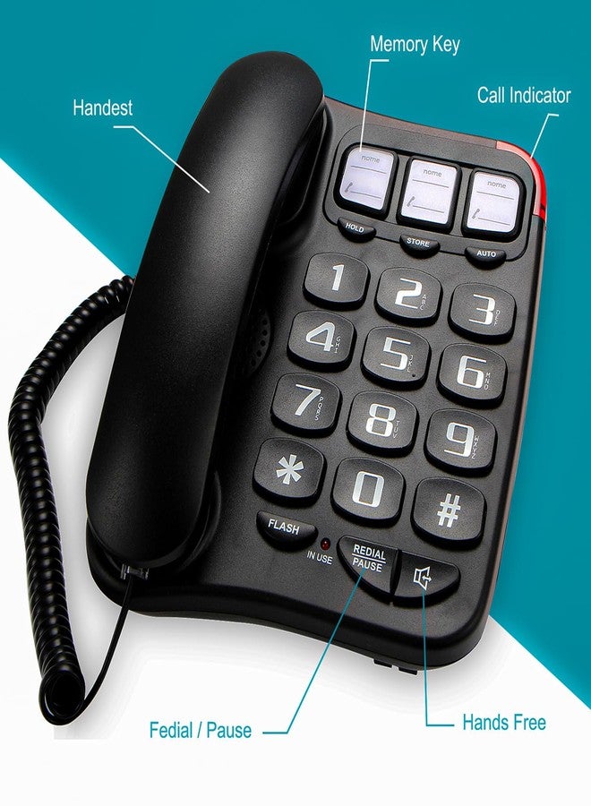 SIWMER Large Button Corded Phone for Seniors - Photo Speed Dial, Volume Control, Speakerphone, Extra-Long Cord, Flash Alert, Easy-to-Use Desk Telephone，Suitable for Multiple scenarios - Image 5