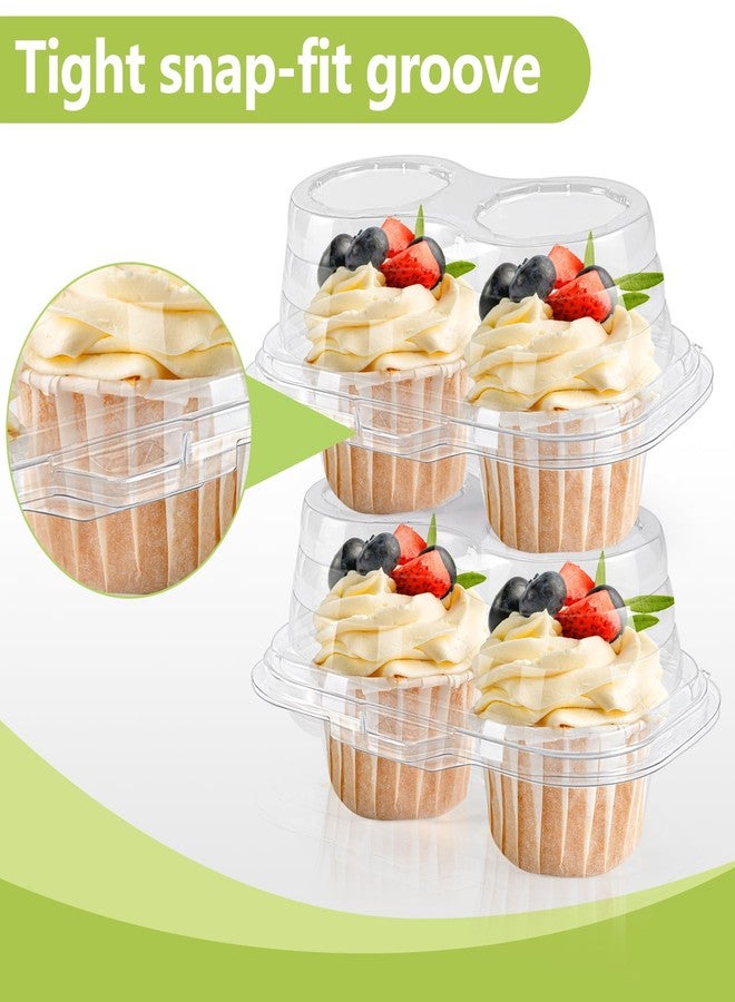 كوكبوك علبة كب كيك COCPOK، 25 قطعة (عبوتان)، علبة كب كيك قابلة للتكديس للاستخدام مرة واحدة، علبتان للكب كيك مع أغطية، حامل كب كيك بلاستيكي شفاف للمفن والفطائر، خالٍ من مادة BPA، حجم قياسي - Image 3