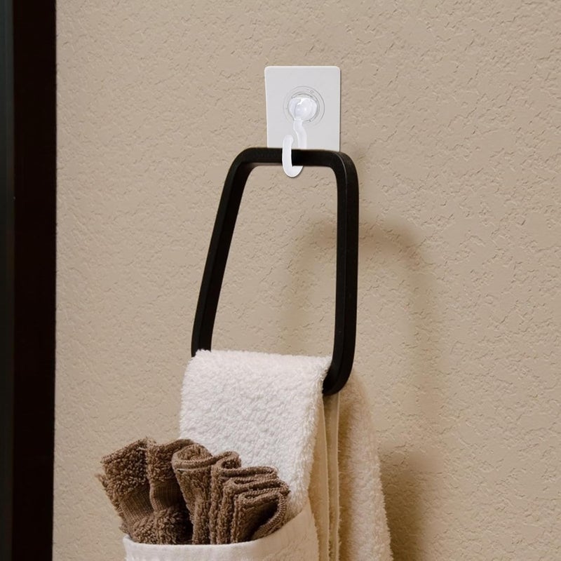 10pcs Rotating Strong Adhesive Wall Sticky Hooks, White Multi-Function Utility Hooks for Home Kitchen Bathroom Door Hanging, Punch-Free Coat and Hat Rack - Image 4