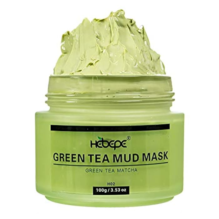 Hebepe Green Tea Matcha Mud Mask with Aloe Vera, Deep Cleansing, Hydrating, and Relaxing Volcanic Clay Facial Mask - Image 1