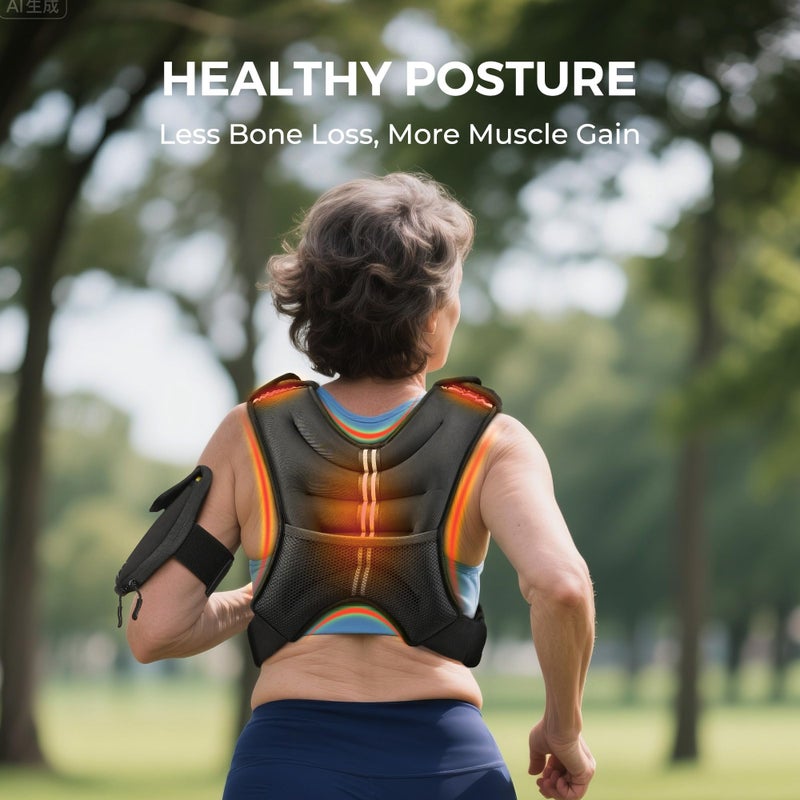 PACEARTH Women Weighted Vest for Walking, Workout Training Vest with Arm-Strap Phone Pouch & Shoulder Pads,6lbs - Image 4