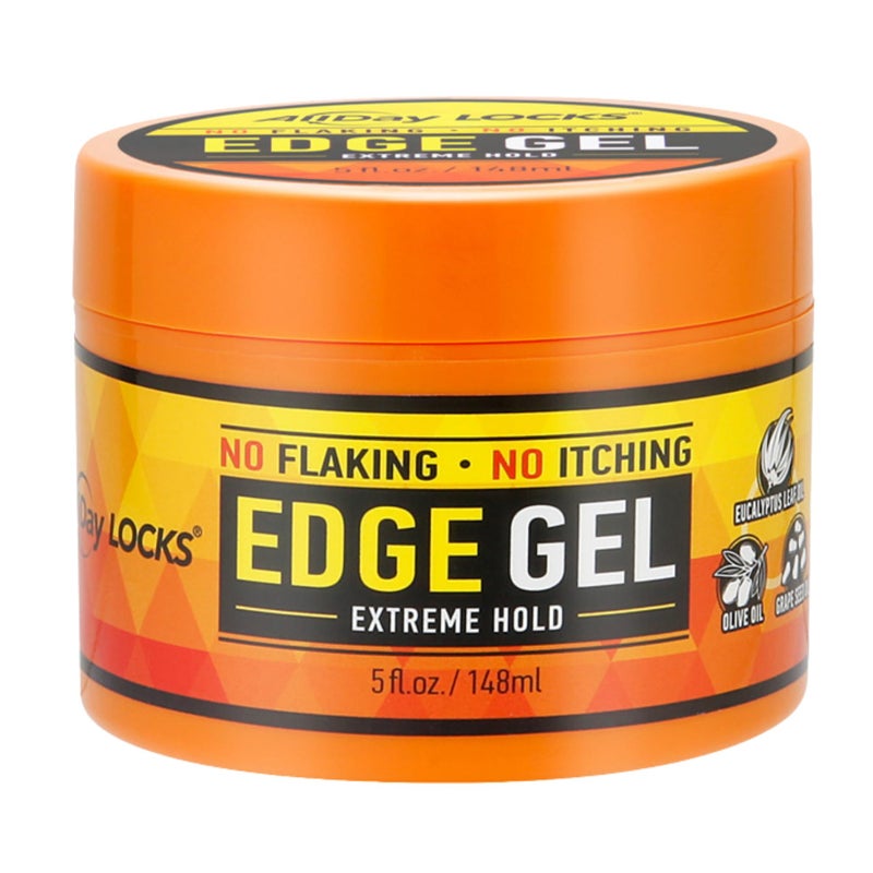 AllDay Locks Edge Gel Extreme Hold - Hair Gel for Maximum Control & Braiding, Natural Edge Lock & Fixer for Women & Men, Sleek Moisturizing Formula, No Frizz, Flakes, or Grease - 5 oz Jar - Image 1