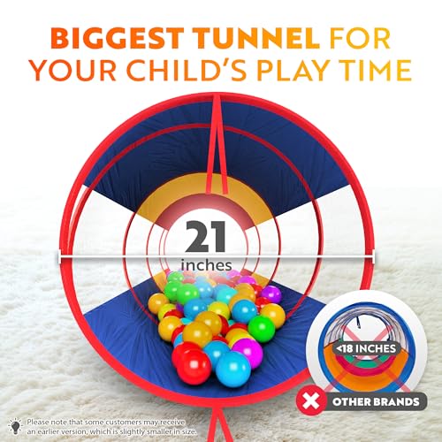Playz 5pc Kids' Play Tents & Tunnels - Ball Pit for Toddlers, Basketball Hoop, Crawling Tubes, Pop-Up Playhouses, Baby Obstacle Course for Indoor or Outdoor Use - Image 3
