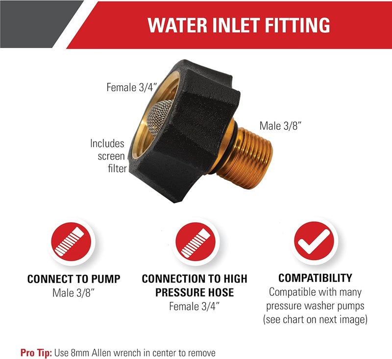 Simpson Cleaning 7112362 Water Inlet Fitting for Multiple Pressure Washer Pumps - Image 2