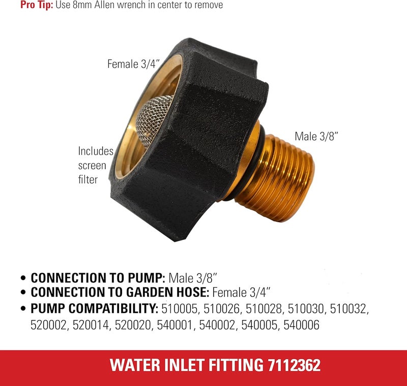 Simpson Cleaning 7112362 Water Inlet Fitting for Multiple Pressure Washer Pumps - Image 4