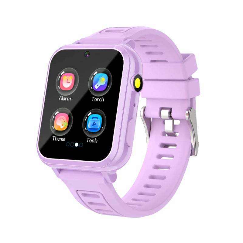 FUYUN Children's Wristwatch 24 Games Kids Smart Watch Music Play Pedometer Tracker Time Display Video Audio Record Torch Smartwatch, Violet 0114579 - Image 1