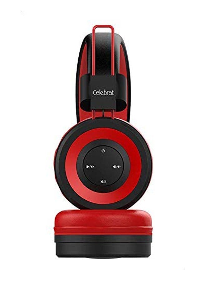 سليبرات سماعة رأس مزوّدة ببلوتوث تثبت على الأذن أحمر/ أسود - Image 2