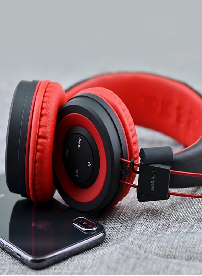 سليبرات سماعة رأس مزوّدة ببلوتوث تثبت على الأذن أحمر/ أسود - Image 5