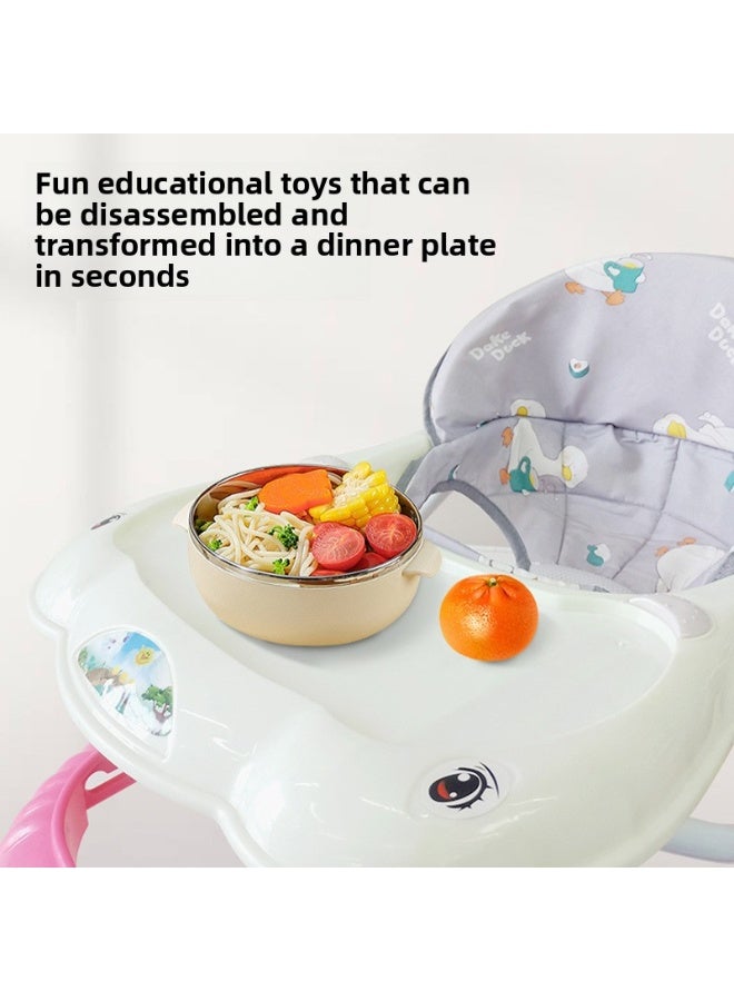 أوريتي عربة مشي للأطفال متعددة الوظائف مضادة للانقلاب مع موسيقى قابلة للطي وتعليمية - وردي - Image 3