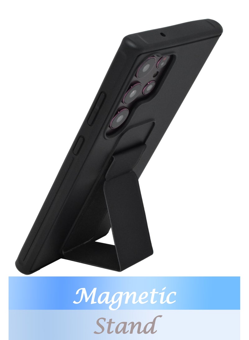 BORTONY Galaxy S23 Ultra Case Fully Covered With Finger Grip Stand Holder Anti Slip Shockproof Protective Case Cover For Samsung Galaxy S23 Ultra 5G - Image 3