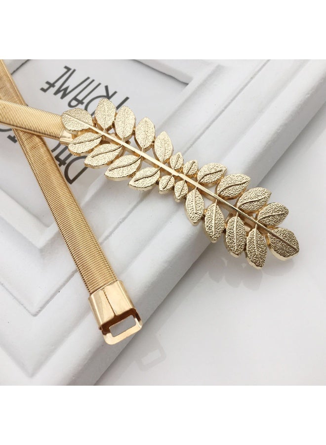 حزام معدني للنساء حزام مطاطي رفيع للخصر حزام معدني مطاطي مرن بحلقات معدنية - Image 2