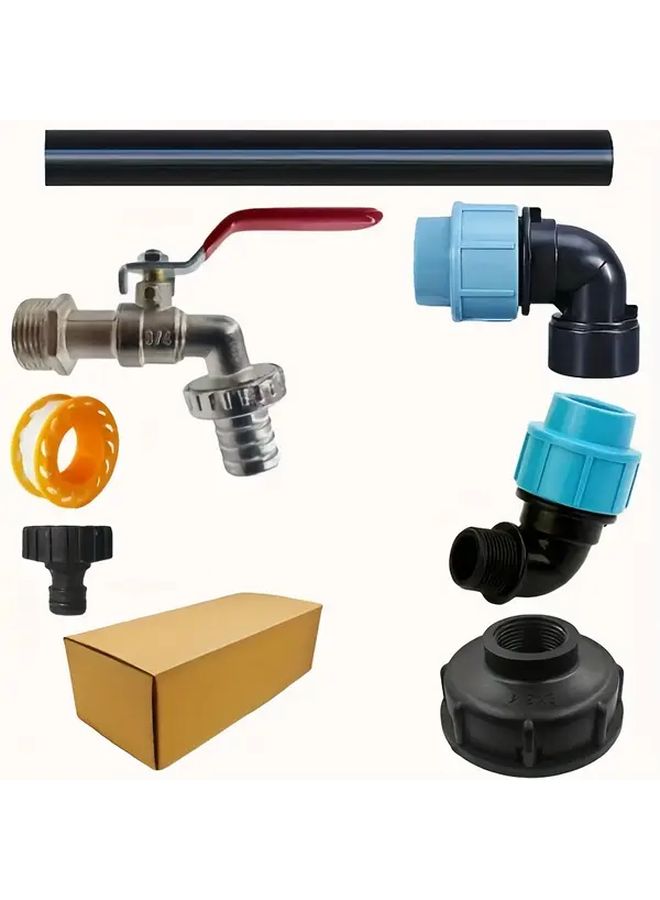 11pcs Universal IBC Bucket Bracket Adapter Kit Zinc Alloy Faucet Connector - Image 3