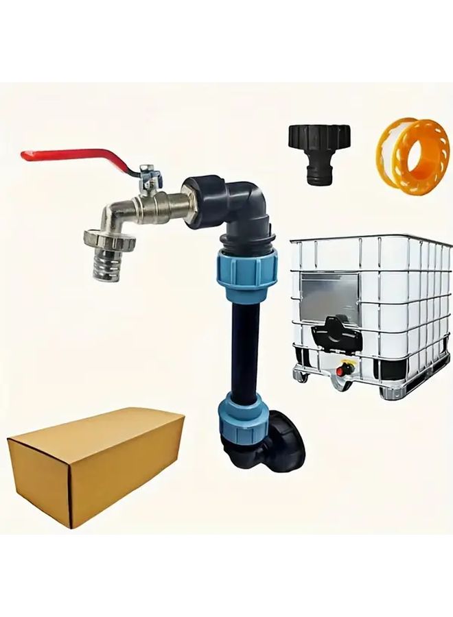 11pcs Universal IBC Bucket Bracket Adapter Kit Zinc Alloy Faucet Connector - Image 1
