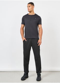 Styli Ultra Soft Micro Poly Front Zip Panel Detail Active T-shirt  - Image 2