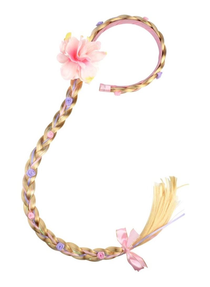 NIBEMINENT Princess Dress Up Braided Hair Kids Wig Flower Braid 28 Inch Long - Image 1