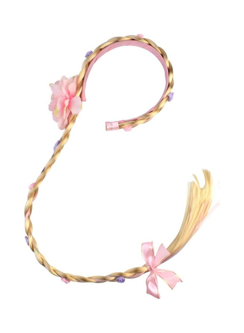 NIBEMINENT Princess Dress Up Braided Hair Kids Wig Flower Braid 28 Inch Long - Image 5