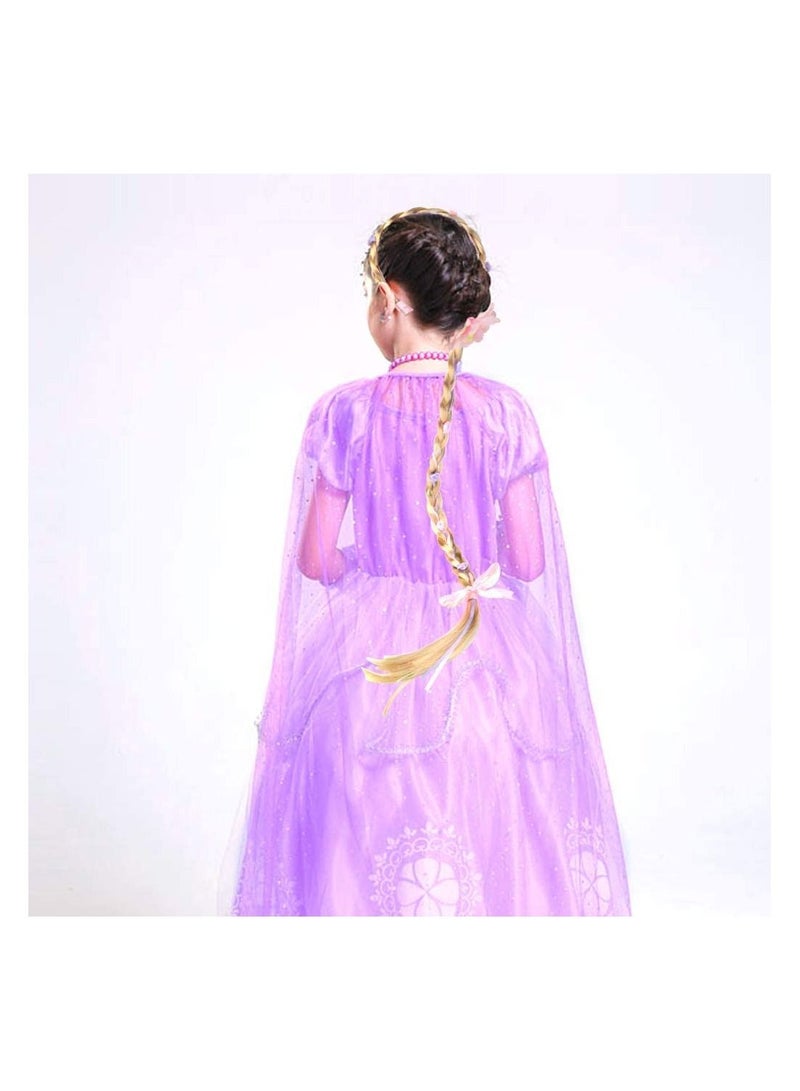 NIBEMINENT Princess Dress Up Braided Hair Kids Wig Flower Braid 28 Inch Long - Image 4