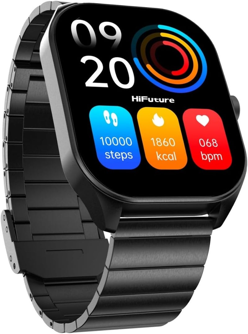 HiFuture APEX 2.04" AMOLED Stainless Steel Smartwatch - Black - Image 1