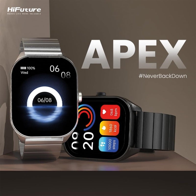 HiFuture APEX 2.04" AMOLED Stainless Steel Smartwatch - Black - Image 3