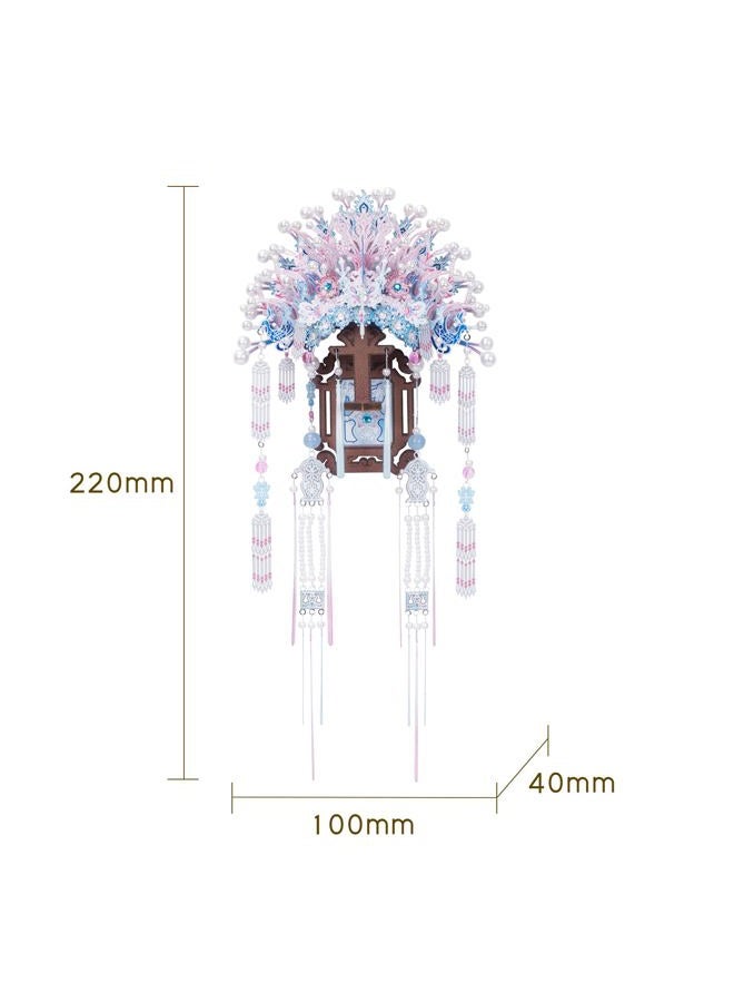 Mu 3D Metal Puzzle Beijing Opera Crown Fridge Magnet Models Kits Building 3D Wooden Puzzles, DIY Refrigerator Magnet Craft Work Miniature Building, Birthday Gifts Home Office Room Decor - Image 2