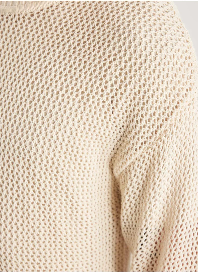 ديفاكتو Regular Fit Crew Neck Knit Sweater