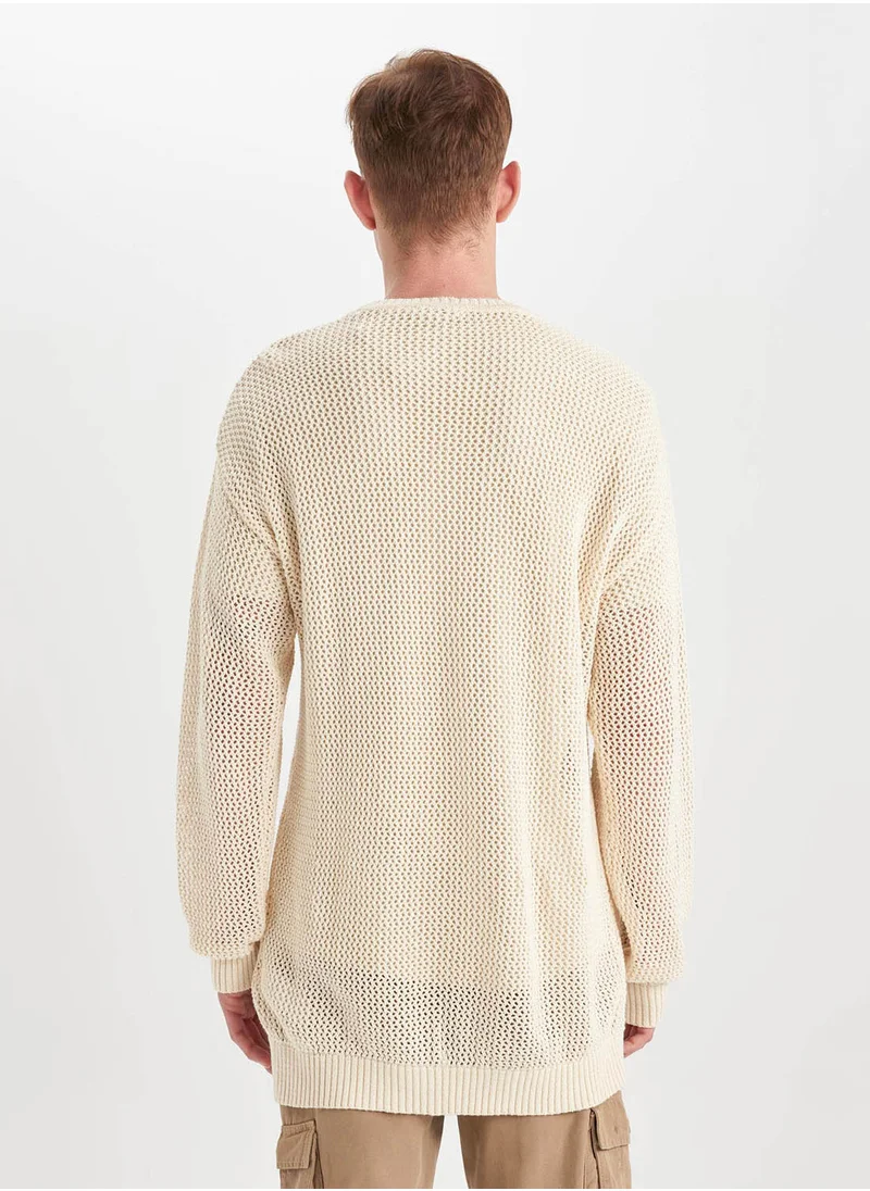 ديفاكتو Regular Fit Crew Neck Knit Sweater