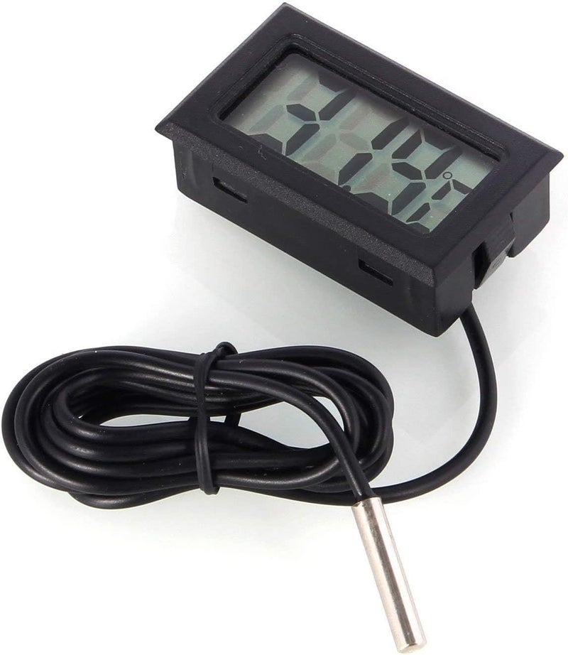 WINGONEER Digital LCD Thermometer Temperature Monitor with External Probe For Fridge Freezer Refrigerator Aquarium -Black - Image 4