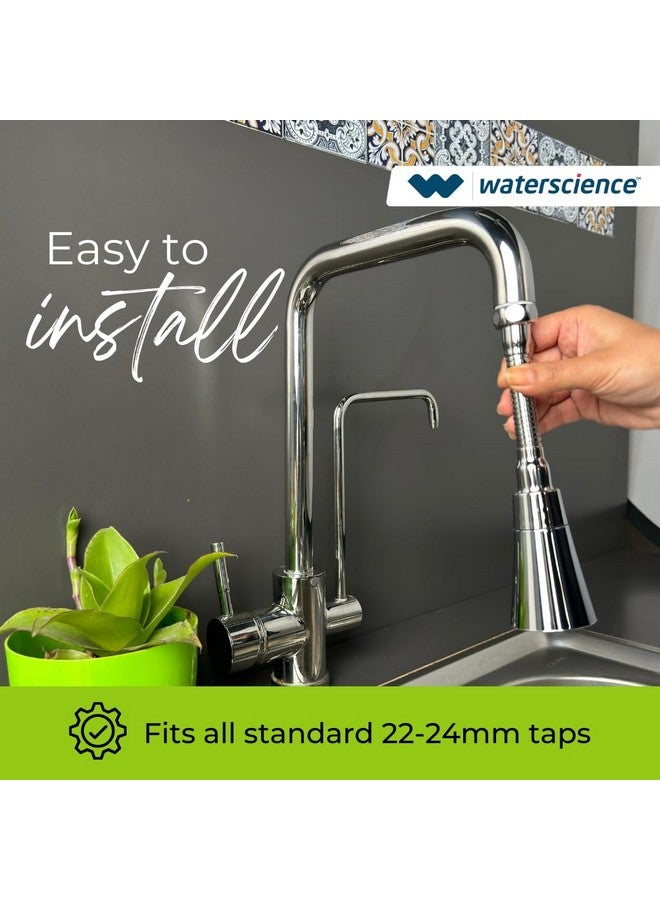 WaterScience Tap Extension for Kitchen Sink | 2 Flow Modes | Flexible Faucet Extender for Taps | Aerators for Water Tap | Upto 70% Water Saving - Flexi Cone - Image 5