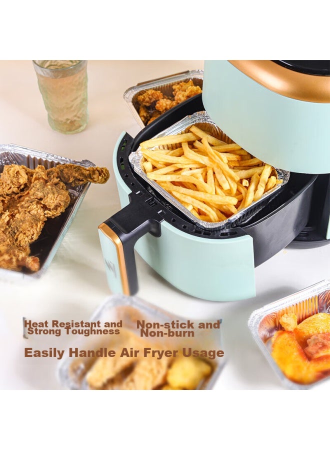 Faxilon Faxi Long Air Fryer Oven-specific Aluminum Foil Trays And Bowls, 21cm*50 Pieces, Aluminum Foil Containers For Home And Outdoor Barbecue, Heat-resistant - Image 2