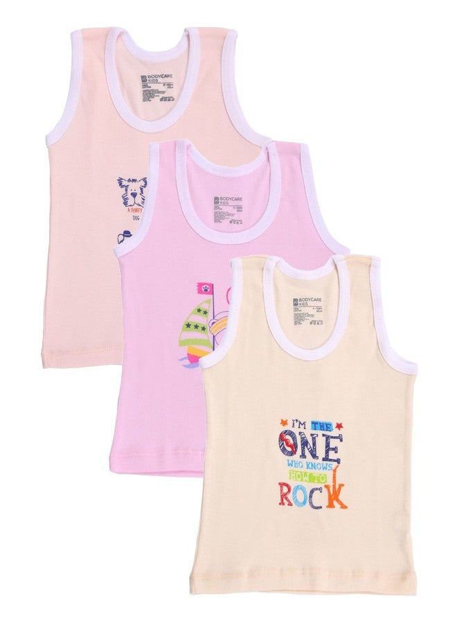 BODYCARE Boys Cotton Regular Fit Vest Round Neck Sleeveless Pack of 3-Assorted 50 - Image 1