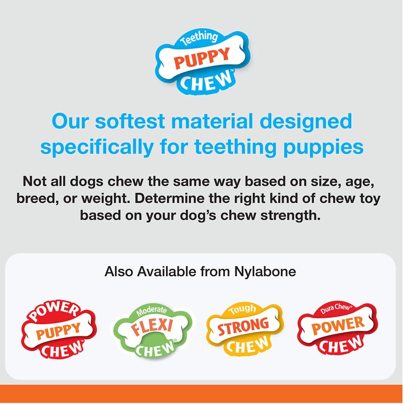 Nylabone Puppy Chew Teething Bone, Soothing Chew Toys for Teething Puppies, Puppy Enrichment, Chicken Flavor, Small Dogs - Up to 25 Ibs., 1 Count - Image 3