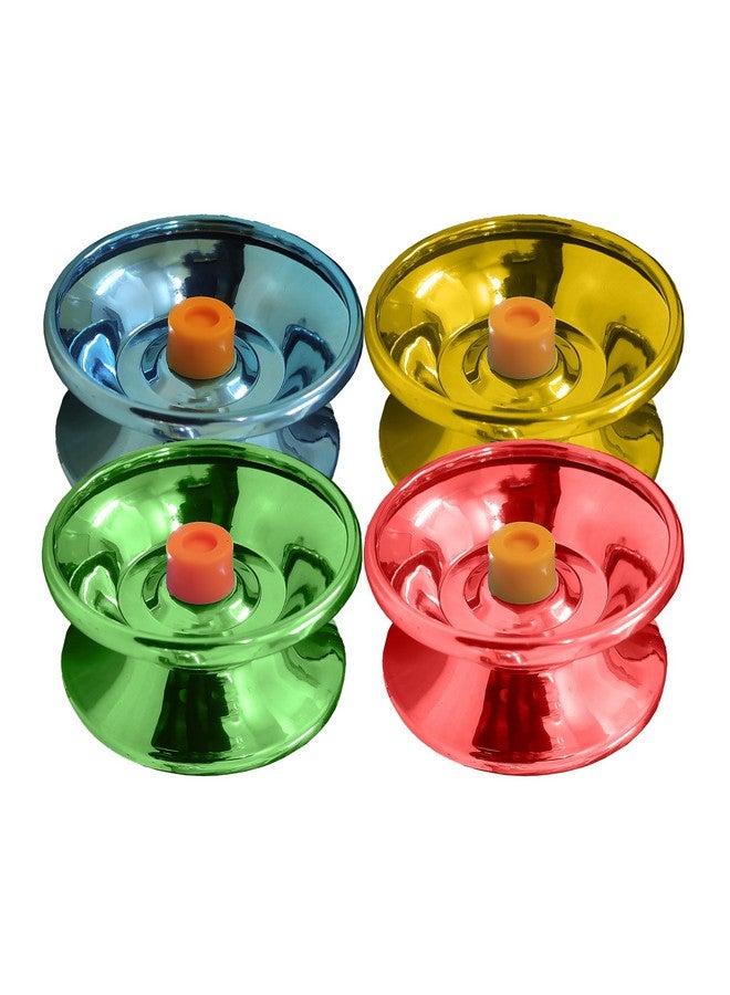 VGRASSP Fine Quality High Gloss Metal YoYo Spinner Toy for Kids with Approx. 1 m Long String - Diameter 5.5 X Height 3.5 CM - Color As Per Stock (Pack of 2) - Image 2