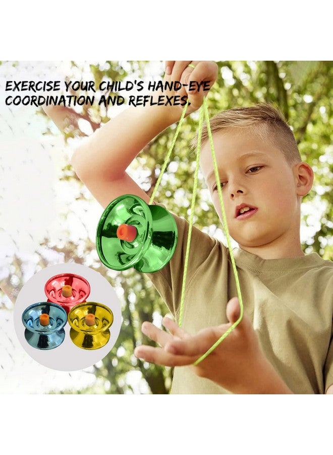 VGRASSP Fine Quality High Gloss Metal YoYo Spinner Toy for Kids with Approx. 1 m Long String - Diameter 5.5 X Height 3.5 CM - Color As Per Stock (Pack of 2) - Image 4