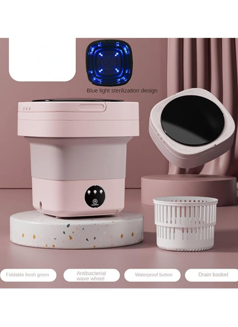 Yuwell Folding Washing Machine Mini Automatic Clothes Washing Machine Portable Lightweight Automatic Washing Machine With Detachable Drain Basket 8 Liter Portable Washer Spin Dryer With 3 Adjustable Modes  - Image 2