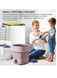Yuwell Folding Washing Machine Mini Automatic Clothes Washing Machine Portable Lightweight Automatic Washing Machine With Detachable Drain Basket 8 Liter Portable Washer Spin Dryer With 3 Adjustable Modes  - Image 4