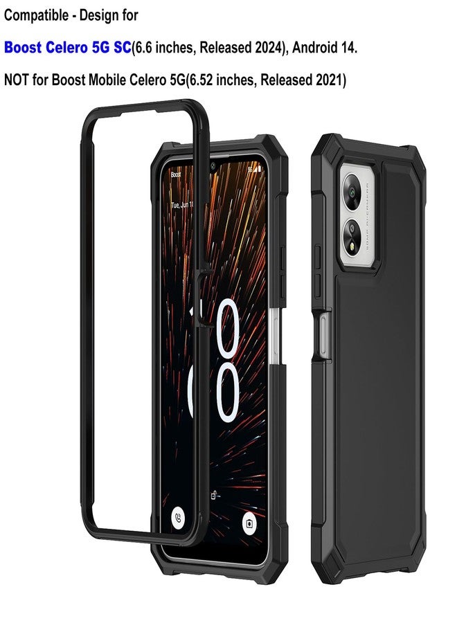 Ailiber for Celero 5G SC Phone Case, Boost Celero SC 5G Case with Screen Protector, Dual Layer Protection, Shockproof Corner TPU Bumper, Heavy Duty Protective Phone Cover-Black - Image 2