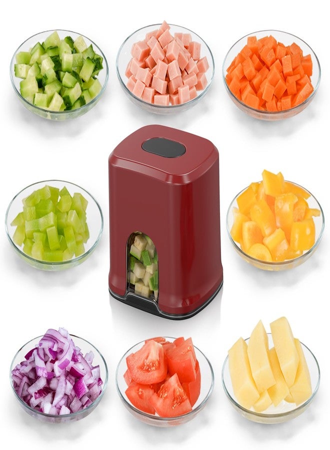 Maxceysen Vegetable Fruit Chopper French Fries Cutter Potato Onion Tomato 3 Sizes Dicer (RED) - Image 1