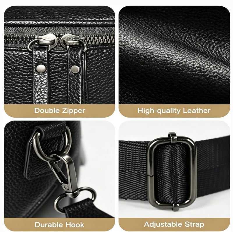 Women's Large Capacity Pebbled PU Saddle Crossbody Bag - Image 3