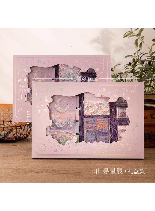 Bluejw Oil Painting Hand Account Book Gift Box Suit Primary School Student Reward Gift Girl Notebook High Color Value - Image 1