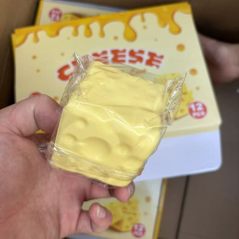 PU Slow Rebound Butter Cheese Bun Squeeze Toy Stress Relief - Image 2
