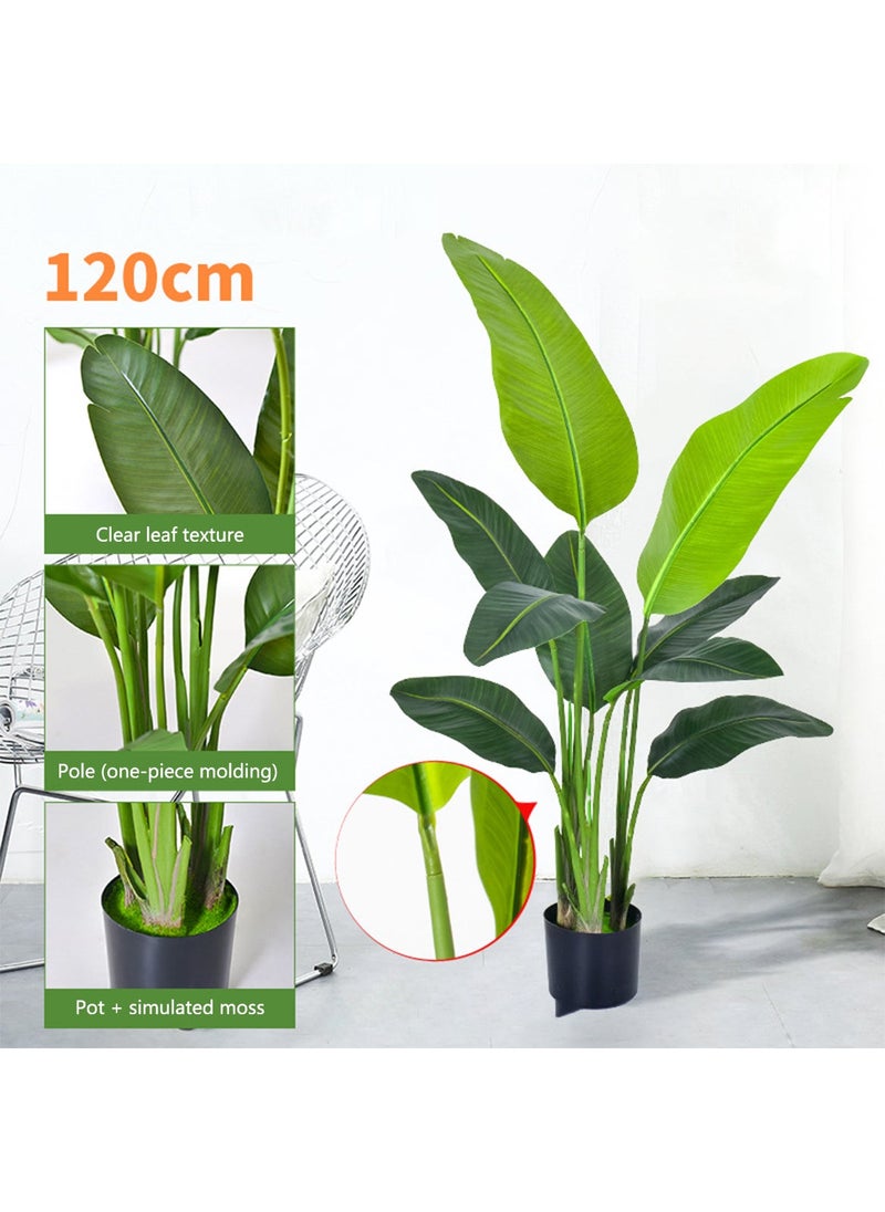 شاربدو نباتات اصطناعية لتزيين المنزل الداخلي، شجرة موز اصطناعية كبيرة 120 سم في أصيص، نبات منزلي استوائي لزاوية غرفة المعيشة، تزيين مكتبي عصري - Image 5